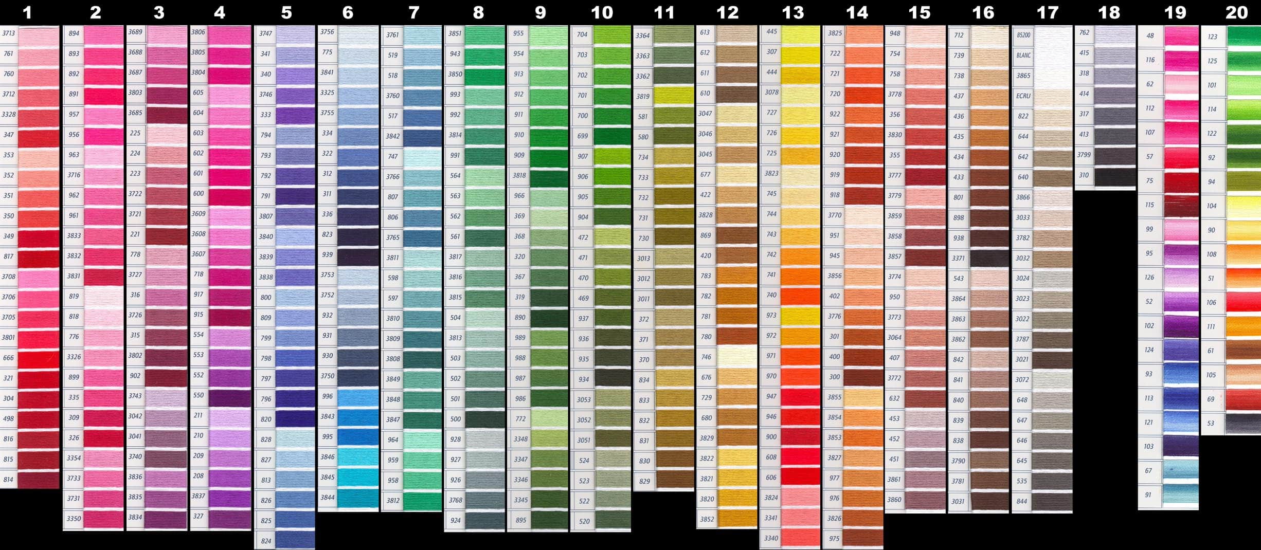 Pantone color swatches in all colors