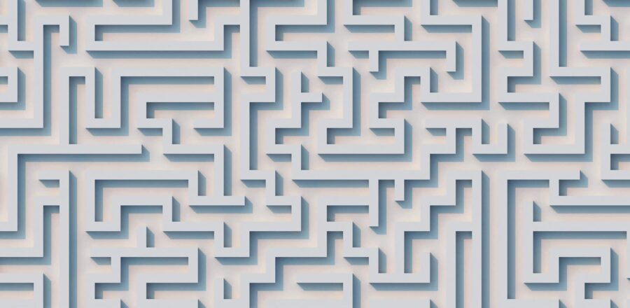 top view of a maze